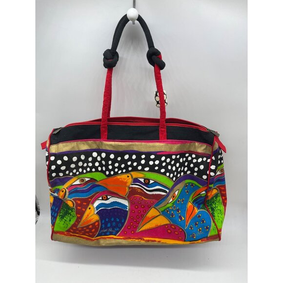 Laurel Burch Large pool or beach bag Weekend Travel Birds From Rainbow Forest - Picture 4 of 6